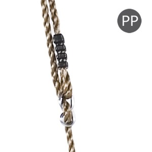 Drewniany trapez z plastikowymi obręczami na plac zabaw dla dzieci