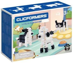 #806002 klocki konstrukcyjne CLICFORMERS loving friends black &amp; white od Clics.pl