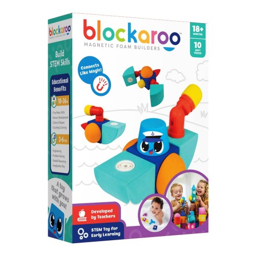 301003 Blockaroo piankowe klocki magnetyczne zabawka STEM od Clics.pl  statek