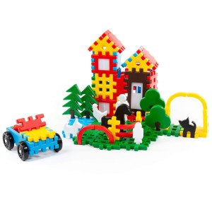 4826 RODZINKA KLOCKI KONSTRUKCYJNE WAFLE 120 el. Polesie Poland od clics.pl