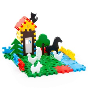 4826 RODZINKA KLOCKI KONSTRUKCYJNE WAFLE 120 el. Polesie Poland od clics.pl