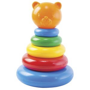 42310 PIRAMIDKA SORTER UKŁADANKA 7el. ZABAWKA SENSORYCZNA MONTESSORI Wader od wader.pl