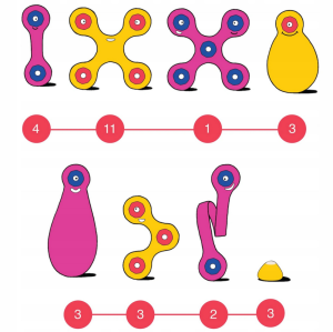 CL-5959 CLIXO CREW PINK & YELLOW ELASTYCZNE KLOCKI MAGNETYCZNE od clics.pl