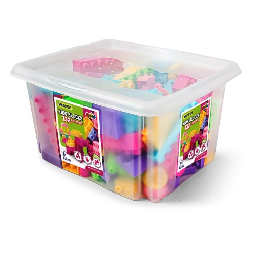 41280 WADER Kids Blocks 132el. pojemnik  klocki konstrukcyjne pastelowe od wader.pl