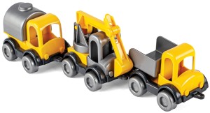 60021 ZESTAW 3 POJAZDY KID CARS BUDOWA WADER AUTA Wywrotka Koparka Cysterna    od Wader.pl