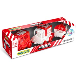 60025 POGOTOWIE RATUNKOWE ZESTAW 3 POJAZDÓW KID CARS WADER AUTA Zabawki  od wader.pl