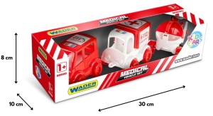 60025 POGOTOWIE RATUNKOWE ZESTAW 3 POJAZDÓW KID CARS WADER AUTA Zabawki  od wader.pl