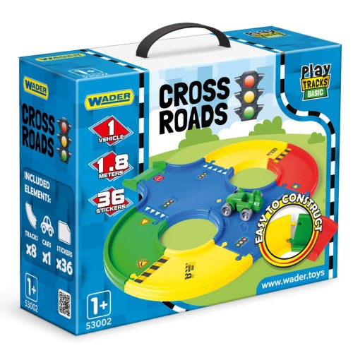 53002 Skrzyżowanie + autko Kid Cars  WADER Play Tracks Basic od wader.pl
