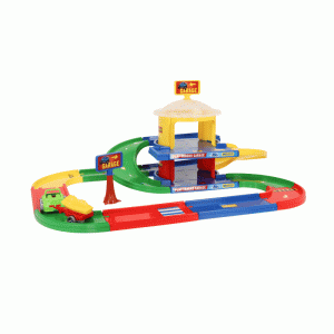 53010 Garaż 2 poziomy, trasa 3,4m + autko Kid Cars  WADER Play Tracks Garage od wader.pl