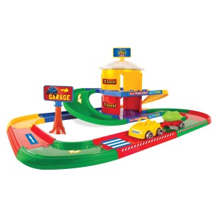 53010 Garaż 2 poziomy, trasa 3,4m + autko Kid Cars  WADER Play Tracks Garage od wader.pl