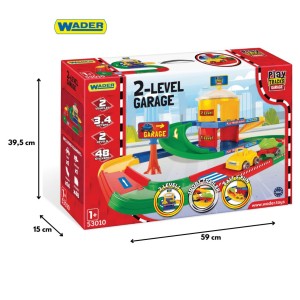 53010 Garaż 2 poziomy, trasa 3,4m + autko Kid Cars  WADER Play Tracks Garage od wader.pl
