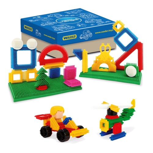 80167 Klocki konstrukcyjne Jeżyki Wader 90 el. Zestaw przedszkolny EDU od wader.pl