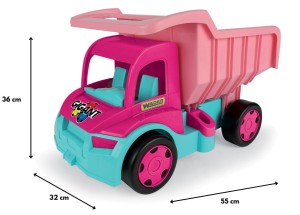 65020 GIGANT TRUCK WYWROTKA różowo-kremowa Wader Zabawki od wader.pl wymiary