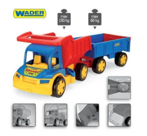 65100 GIGANT TRUCK WYWROTKA + PRZYCZEPA Wader Zabawki od wader.pl