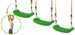 Zabawki ogrodowe dla dzieci. Hustawka ogrodowa siedzisko deska zielona - regulacja wysokosci.