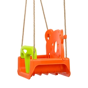 Huśtawka ogrodowa dla dzieci, pokojowa modułowa   3w1 na plac zabaw - pomarańczowa
