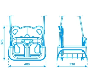 Huśtawka ogrodowa dla dzieci, pokojowa modułowa   3w1 na plac zabaw - pomarańczowa