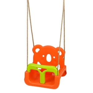 Huśtawka ogrodowa dla dzieci, pokojowa modułowa   3w1 na plac zabaw - pomarańczowa