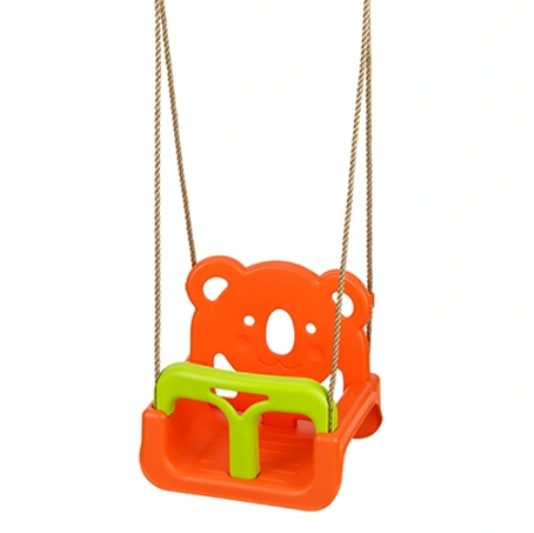 Huśtawka ogrodowa dla dzieci, pokojowa modułowa   3w1 na plac zabaw - pomarańczowa