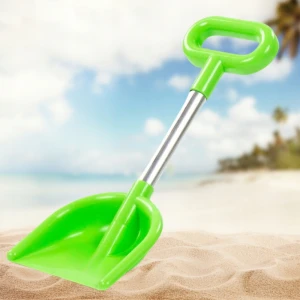 Zabawki ogrodowe. Łopatka z aluminiowym trzonkiem 37cm do piasku i śniegu limonka na plac zabaw dla dzieci.